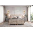 LARGO 160 bed with bedding container and built-in mattress, beige