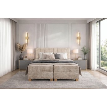 LARGO 160 bed with bedding container and built-in mattress, beige LARGO 160 bed with bedding container and built-in mattress, beige