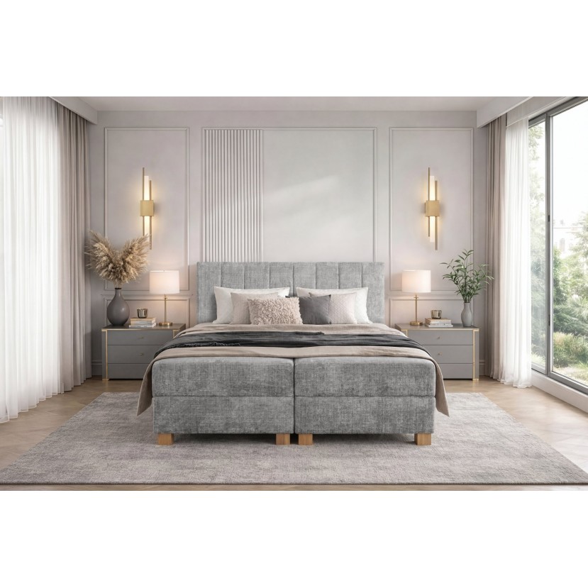 LARGO 160 bed with bedding container and built-in mattress, grey LARGO 160 bed with bedding container and built-in mattress, grey
