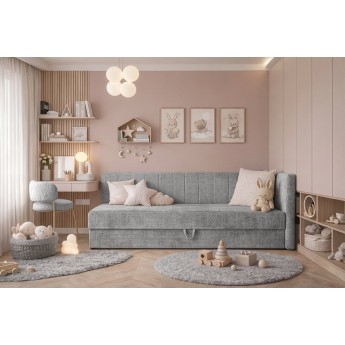 RICKY 90 bed with bedding container and built-in mattress, grey RICKY 90 bed with bedding container and built-in mattress, grey