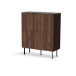 SOLANO KM-2 chest warmia walnut / black marble