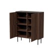 SOLANO KM-2 chest warmia walnut / black marble