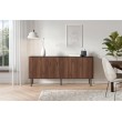 SOLANO KM-1 chest warmia walnut / black marble