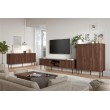 SOLANO KM-1 chest warmia walnut / black marble