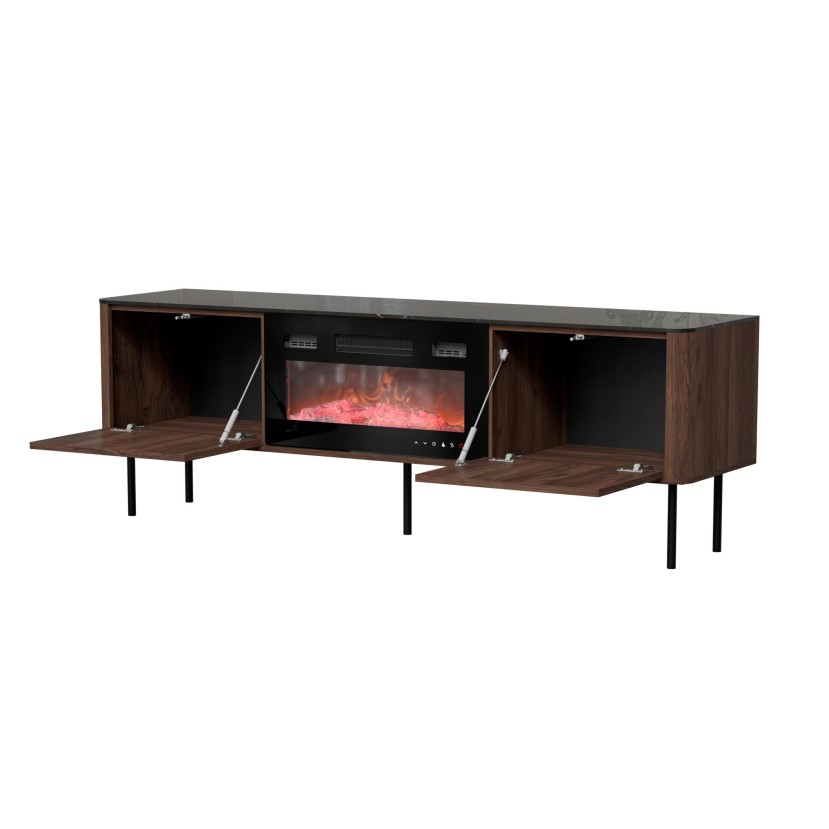 SOLANO RTV-1 RTV stand warmia walnut / black marble