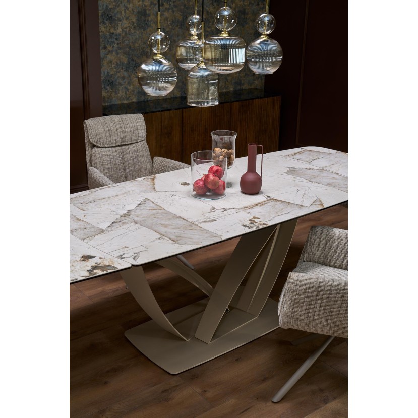 BENJAMIN extension table, beige / cashmere BENJAMIN extension table, beige / cashmere