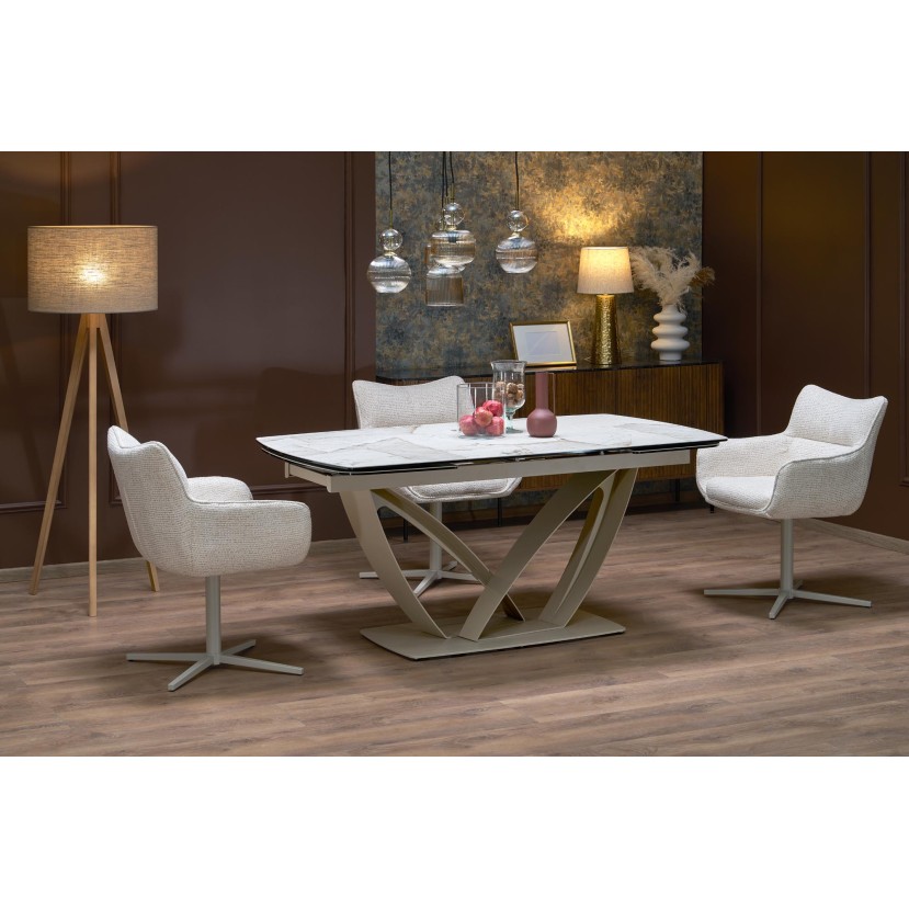 BENJAMIN extension table, beige / cashmere BENJAMIN extension table, beige / cashmere