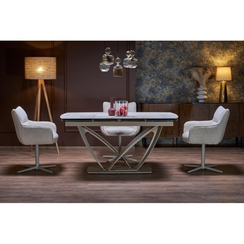 BENJAMIN extension table, beige / cashmere BENJAMIN extension table, beige / cashmere