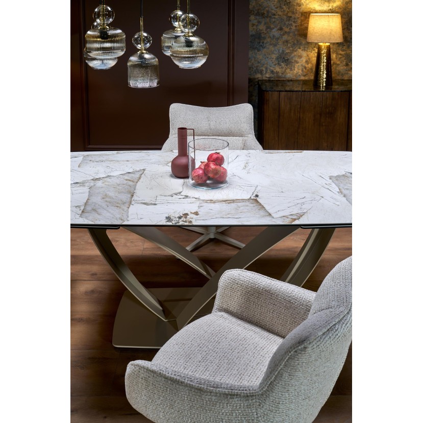 BENJAMIN extension table, beige / cashmere BENJAMIN extension table, beige / cashmere