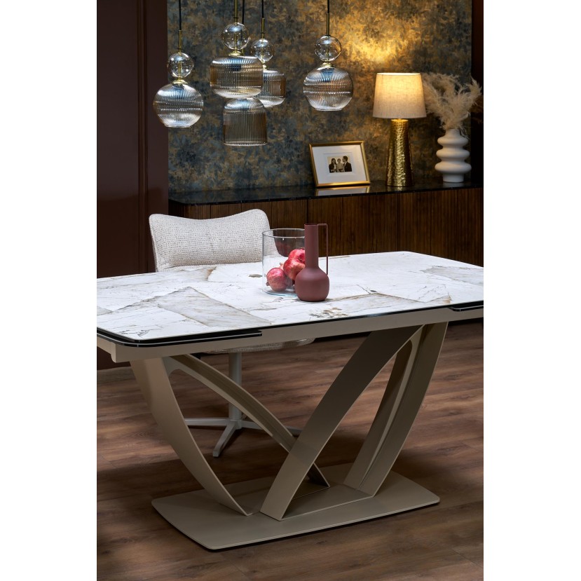 BENJAMIN extension table, beige / cashmere BENJAMIN extension table, beige / cashmere