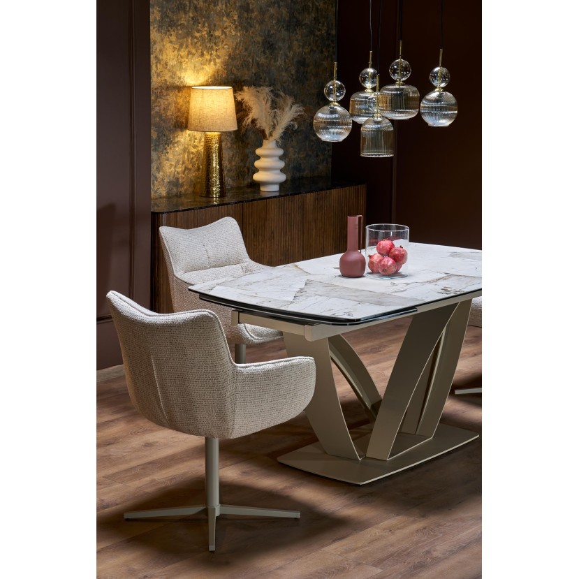 BENJAMIN extension table, beige / cashmere BENJAMIN extension table, beige / cashmere