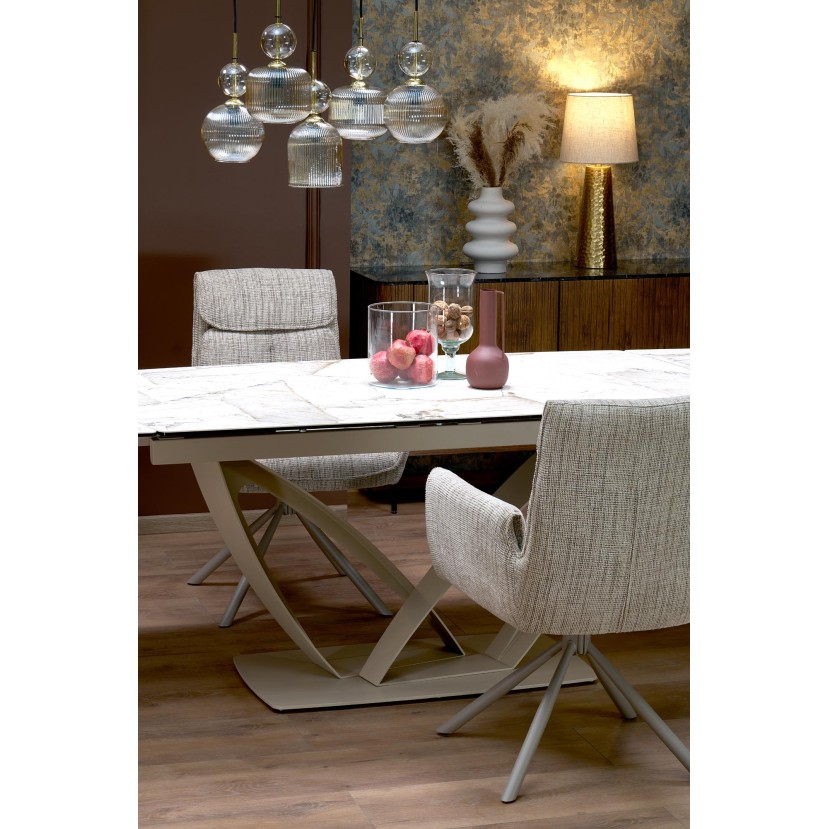BENJAMIN extension table, beige / cashmere BENJAMIN extension table, beige / cashmere