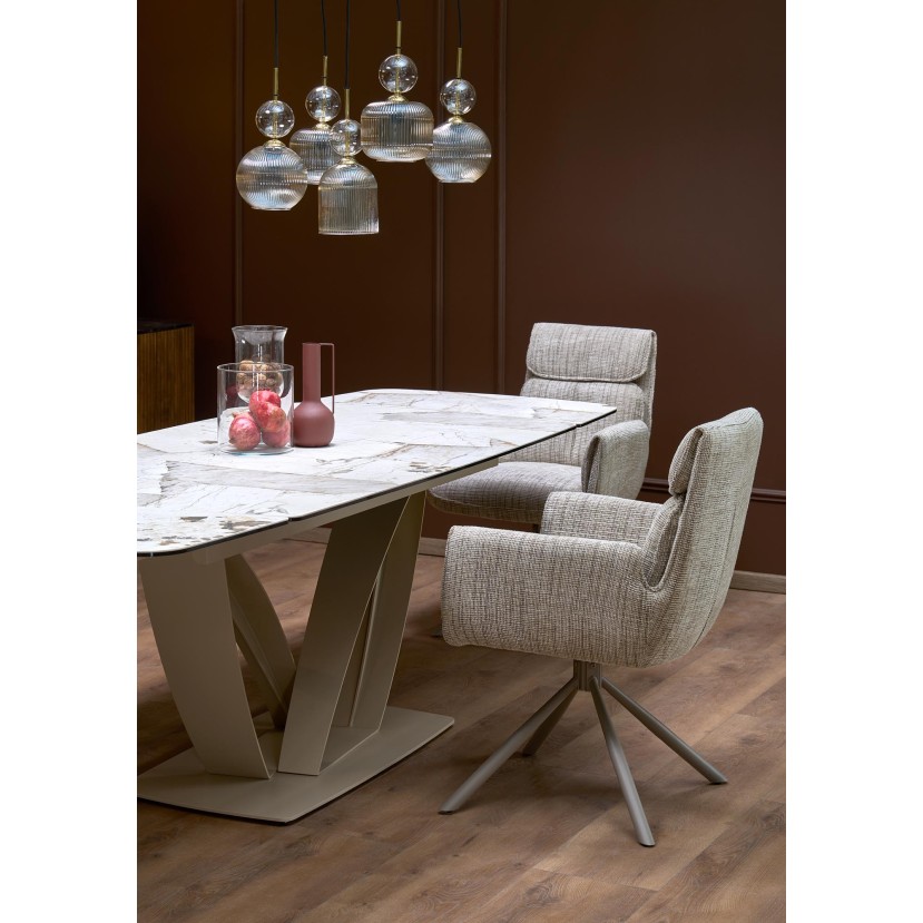 BENJAMIN extension table, beige / cashmere BENJAMIN extension table, beige / cashmere