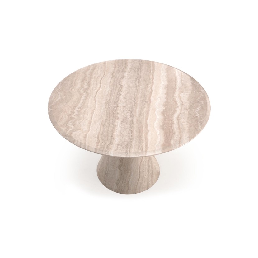 ABBOT round table, light travertine