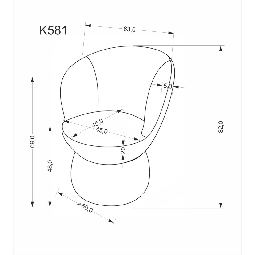 K581 kėdė, pilka